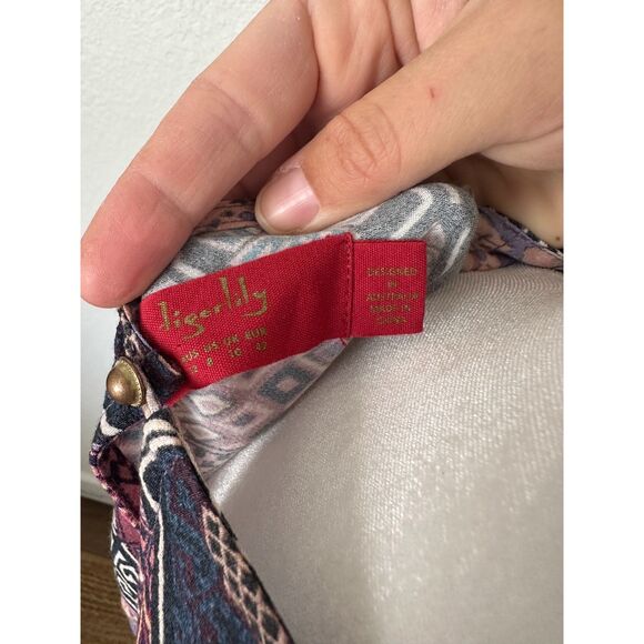 TIGERLILY BELLE EAU MAXI DRESS Tassel Bohemian Button Down Size US 8 - Picture 12 of 14